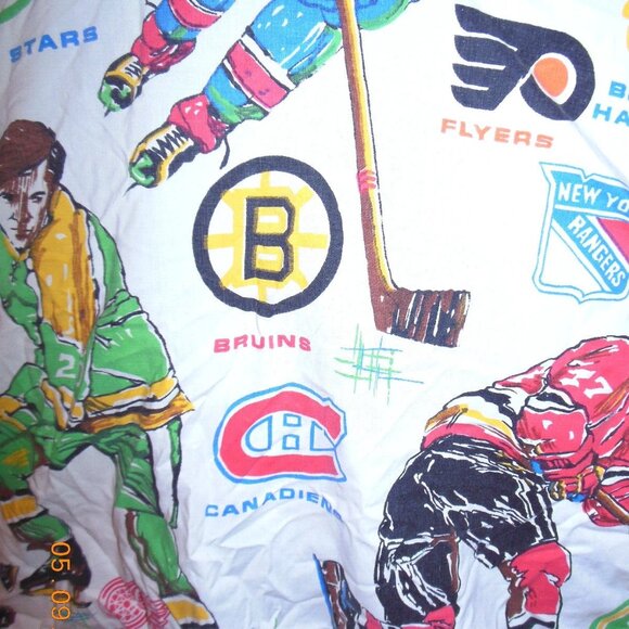 1970's NHL Hockey Logo Bed Sheet California Golden Seals Minnesota North Stars - Picture 3 of 6